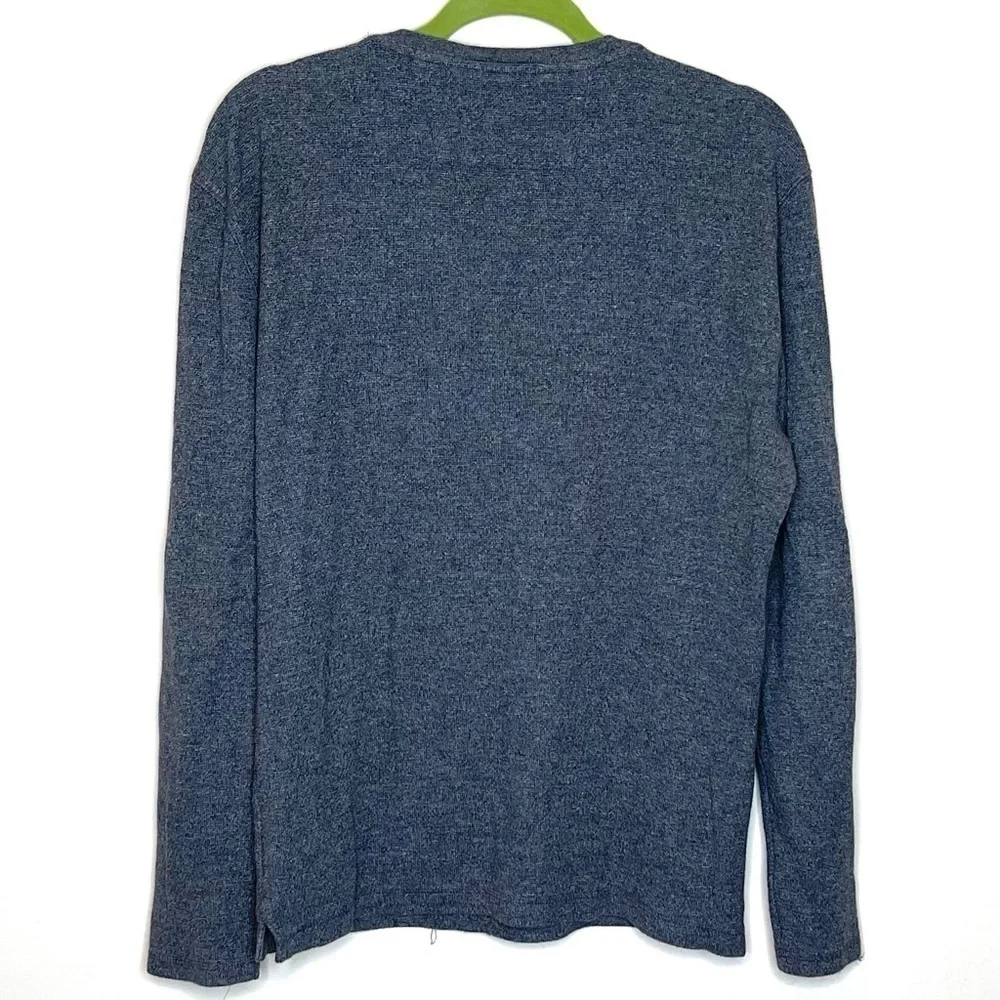🔥 Banana Republic Henley Gray Shirt Long Sleeve M